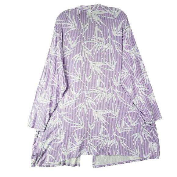 Lands End Cardigan Jersey Knit Rayon Long Sleeve Tropical Womens Plus Size 3X - Picture 3 of 10